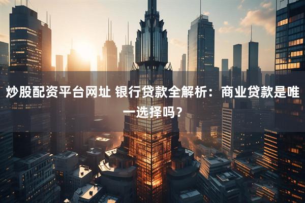 炒股配资平台网址 银行贷款全解析：商业贷款是唯一选择吗？